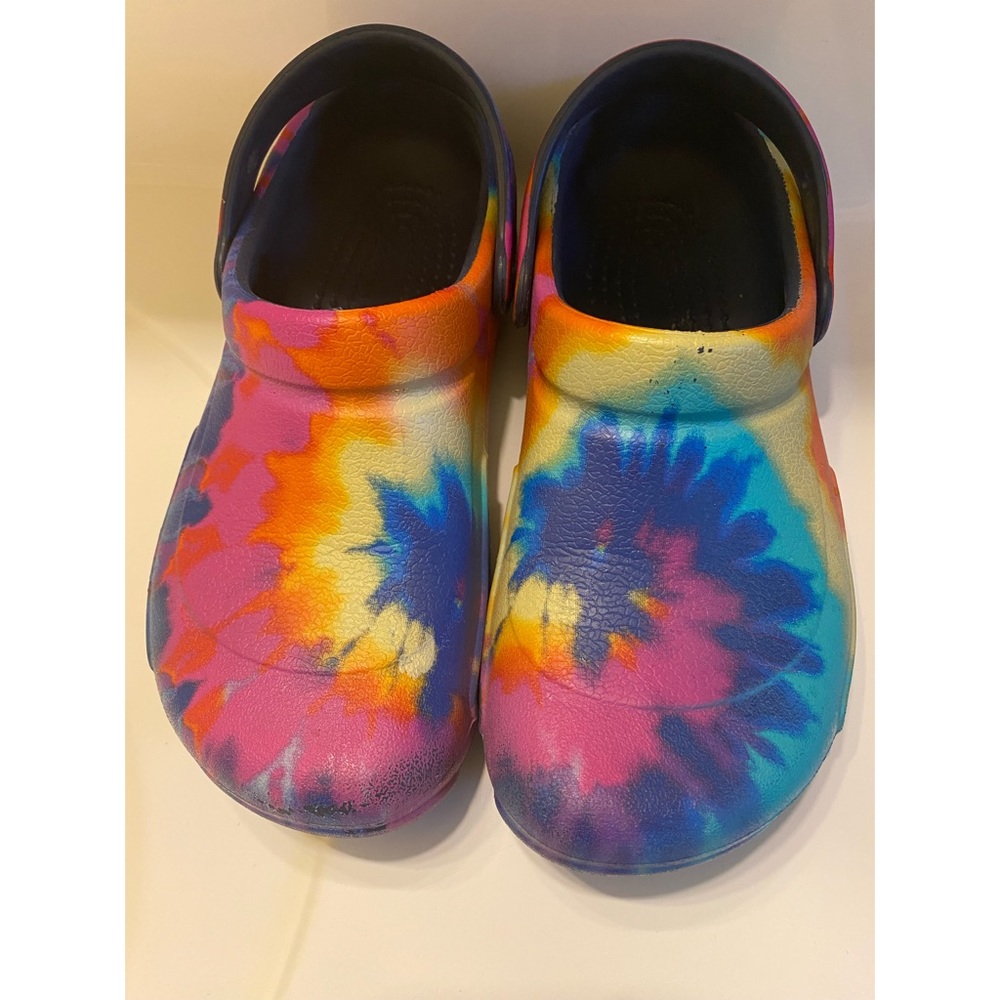 Tye dye Crocs